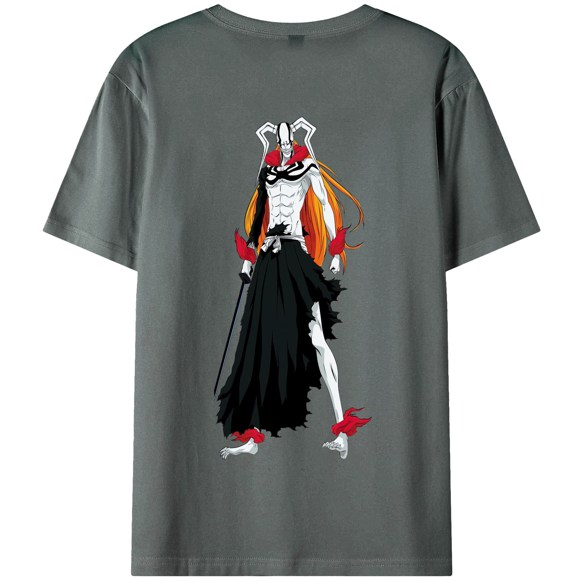 （画像用） ブリーチ 黒崎一護（くろさき いちご）BLEACH Kurosaki Ichigo 綿100％半袖Tシャツ（背面プリント）